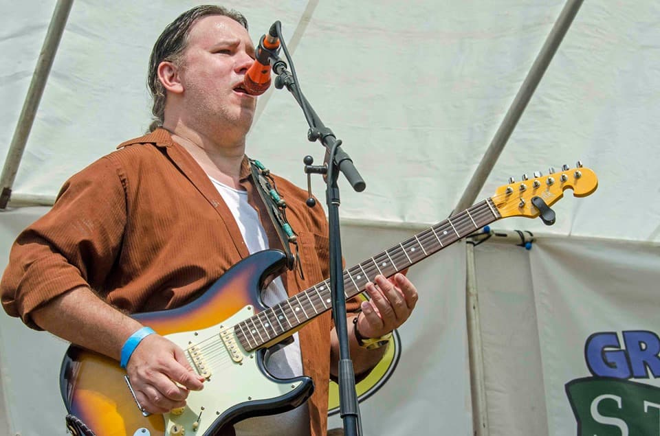 James Pitts Band performing at Barnful Of Blues.